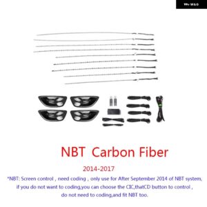 BMW 9色 自動変換ネオン インテリア ドアアンビエントライト 装飾 ライト 5シリーズ F10 F11 F18 2010-2018 - NBT CARBON FIBER