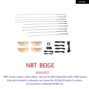 BMW 9色 自動変換ネオン インテリア ドアアンビエントライト 装飾 ライト 5シリーズ F10 F11 F18 2010-2018 - NBT BEIGE