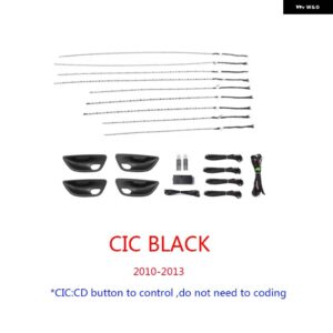 BMW 9色 自動変換ネオン インテリア ドアアンビエントライト 装飾 ライト 5シリーズ F10 F11 F18 2010-2018 - CIC BLACK