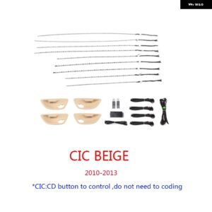BMW 9色 自動変換ネオン インテリア ドアアンビエントライト 装飾 ライト 5シリーズ F10 F11 F18 2010-2018 - CIC BEIGE