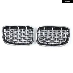 BMW ダイヤモンドグリルメテオスタイル交換グリルフロントバンパー グリル F15 F16 X5 X6 2014-2018 カー - Full Silver