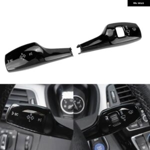BMW ウインカー フロントガラス ワイパーレバー スイッチ カバー トリム 1 3 5 6 7シリーズ GT F30 F35 F20 F21 F10 F11 F18 F07 F01 F02 - Gloss Black