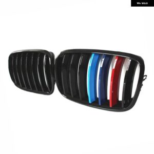 BMW ペア シングルスラット キドニーグリル グリルフロントバンパー グリル E70 E71 E72 X5 X6 2007-2013 カー - Gloss Black M