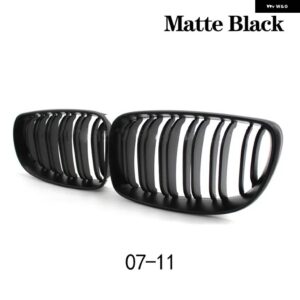 BMW カースタイリングデュアルスラットフロント キドニーグリル レーシング グリル交換 E81 E87 E82 E88 120I 128I 130I 1シリーズ 2004-2011 - Matte Black 07-11