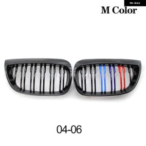 BMW カースタイリングデュアルスラットフロント キドニーグリル レーシング グリル交換 E81 E87 E82 E88 120I 128I 130I 1シリーズ 2004-2011 - M Style 04-06