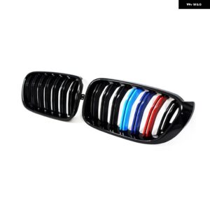 BMW 1ペア フロント キドニーグリル マット X3 X4 F25 F26 14-17 レーシング フロントバンパー グリルスタイリング - M Color