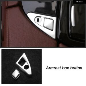 BMW クローム ABS 車内ボタン スパンコール 装飾 カバー トリム デカール 5シリーズ F10 F18 520 525 528 530 2011-17 車デコラ - Storage box switch