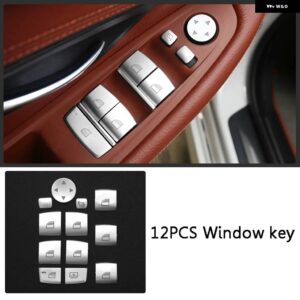 BMW クローム ABS 車内ボタン スパンコール 装飾 カバー トリム デカール 5シリーズ F10 F18 520 525 528 530 2011-17 車デコラ - window button 12