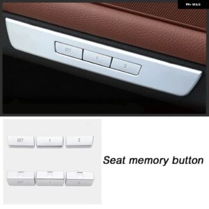 BMW クローム ABS 車内ボタン スパンコール 装飾 カバー トリム デカール 5シリーズ F10 F18 520 525 528 530 2011-17 車デコラ - Memory button