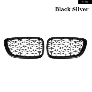 BMW ダイヤモンドフロント キドニーグリル レーシング グリルグリル グリル 2シリーズ F22 F23 F87 M2 14-19 - Black silver