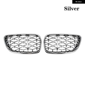 BMW ダイヤモンドフロント キドニーグリル レーシング グリルグリル グリル 2シリーズ F22 F23 F87 M2 14-19 - Silver