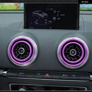 アウディ エアベント リング A3 S3 Q2L 4ピース 赤黒インナーアウトエアコン 装飾 リング インテリア - Purple inner ring