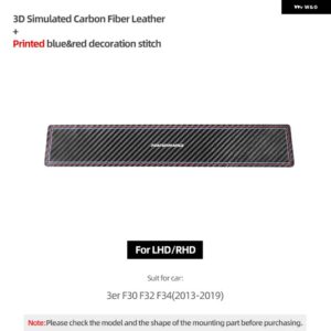 BMW ダッシュボード インパネ防塵パッド アルカンターラ 3シリーズ F30 F32 F34 M パフォーマンスカー インテリア - Carbon Leather