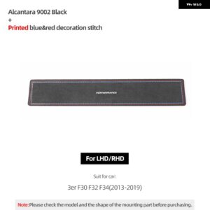 BMW ダッシュボード インパネ防塵パッド アルカンターラ 3シリーズ F30 F32 F34 M パフォーマンスカー インテリア - 9002 black