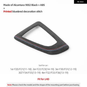 BMW ギアシフト ノブパネル F20 F30 F10 F31 F32 F36 F34 F22 X3 X4 X5 X6 製アルカンターラカバー トリム インテリア - 9002 Black Panel LHD