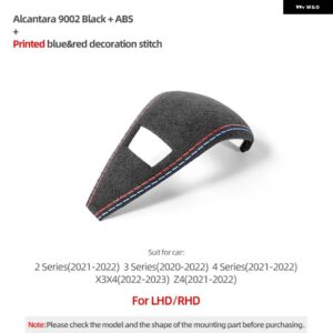 BMW ギアシフト ノブカバー G20 G21 G22 G23 G26 G42 X3 G01 X4 G02 Z4 G29 アルカンターラ パフォーマンスカー インテリア - 9002 black ABS
