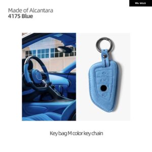 BMW 車リモートキーケースカバー アルカンターラ G20 G30 X3 G01 F25 X5 F15 X6 F16 F10 F07 F30 F32 F20 1 3 5 7シリーズ - 4175 blue