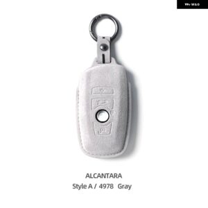 BMW 車リモートキーケースカバー アルカンターラ G20 G30 X3 G01 F25 X5 F15 X6 F16 F10 F07 F30 F32 F20 1 3 5 7シリーズ - Style A Gray
