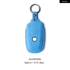 BMW 車リモートキーケースカバー アルカンターラ G20 G30 X3 G01 F25 X5 F15 X6 F16 F10 F07 F30 F32 F20 1 3 5 7シリーズ - Style A Blue
