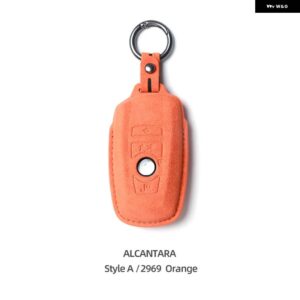 BMW 車リモートキーケースカバー アルカンターラ G20 G30 X3 G01 F25 X5 F15 X6 F16 F10 F07 F30 F32 F20 1 3 5 7シリーズ - Style A Orange