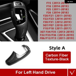 BMW カーボン ABS F30 F10 F15 F07 F20 F21 F34 F35 F31 ギアシフト ノブトリム カバー ステッカー インテリア - A Texture Black