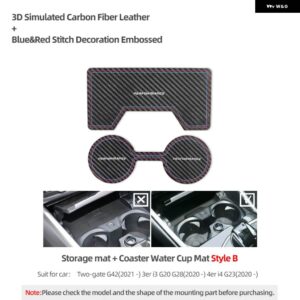 BMW 滑り止め コースターカップホルダー 収納マットアルカンターラ G20 G23 G28 3 4シリーズ M パフォーマンス インテリア - Carbon Fiber Style B