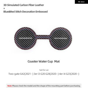 BMW 滑り止め コースターカップホルダー 収納マットアルカンターラ G20 G23 G28 3 4シリーズ M パフォーマンス インテリア - Carbon Fiber Cup Mat