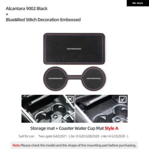 BMW 滑り止め コースターカップホルダー 収納マットアルカンターラ G20 G23 G28 3 4シリーズ M パフォーマンス インテリア - 9002 Style A