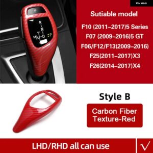BMW カー ABS ギアシフト ノブカバー ギアシフト シフター ステッカー F10 F07 F06 F12 F13 F25 F26 X3 X4 5 GT 5シリーズ - style B Red