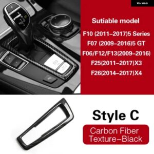 BMW カー ABS ギアシフト ノブカバー ギアシフト シフター ステッカー F10 F07 F06 F12 F13 F25 F26 X3 X4 5 GT 5シリーズ - Style C Black