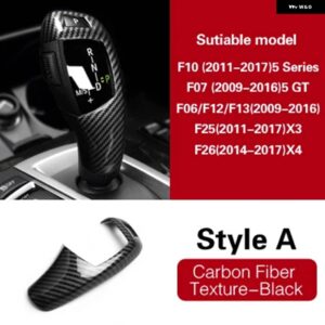 BMW カー ABS ギアシフト ノブカバー ギアシフト シフター ステッカー F10 F07 F06 F12 F13 F25 F26 X3 X4 5 GT 5シリーズ - Style A Black