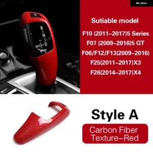 BMW カー ABS ギアシフト ノブカバー ギアシフト シフター ステッカー F10 F07 F06 F12 F13 F25 F26 X3 X4 5 GT 5シリーズ - style A Red