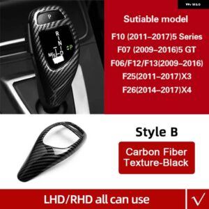 BMW カー ABS ギアシフト ノブカバー ギアシフト シフター ステッカー F10 F07 F06 F12 F13 F25 F26 X3 X4 5 GT 5シリーズ - Style B Black