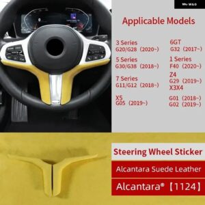 BMW アルカンターラ ステアリングホイール カバー トリム ステッカー F40 G20 G28 G05 G30 G32 G38 G11 G01 G02 6GT 3シリーズ - Alcantara 1124