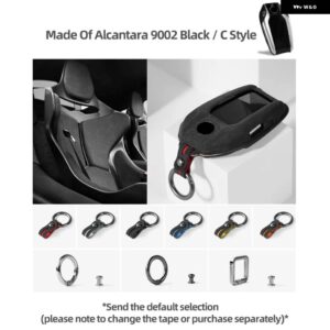 BMW アルカンターラ LCD キーケースカバー バッグ F20 G20 G30 X1 X3 X4 X5 G05 X6 X7 G11 F15 F16 G01 G02 ホルダー シェル - 9002 Black Style C