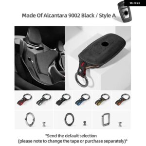 BMW アルカンターラ LCD キーケースカバー バッグ F20 G20 G30 X1 X3 X4 X5 G05 X6 X7 G11 F15 F16 G01 G02 ホルダー シェル - 9002 Black Style A