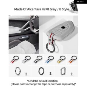 BMW アルカンターラ LCD キーケースカバー バッグ F20 G20 G30 X1 X3 X4 X5 G05 X6 X7 G11 F15 F16 G01 G02 ホルダー シェル - 4978 Gray Style B