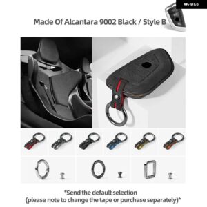 BMW アルカンターラ LCD キーケースカバー バッグ F20 G20 G30 X1 X3 X4 X5 G05 X6 X7 G11 F15 F16 G01 G02 ホルダー シェル - 9002 Black Style B