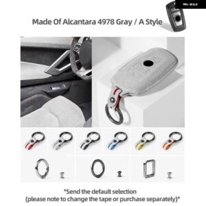 BMW アルカンターラ LCD キーケースカバー バッグ F20 G20 G30 X1 X3 X4 X5 G05 X6 X7 G11 F15 F16 G01 G02 ホルダー シェル - 4978 Gray Style A