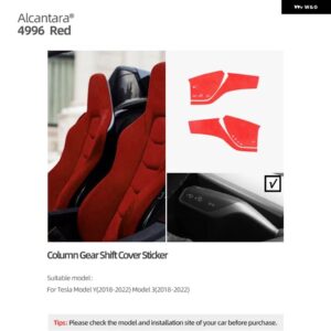 テスラ アルカンターラモデル 3 Y 2018-2022 列 ギアシフト レバートリム カバー パッチ ステッカー 装飾 インテリア - 4996 red