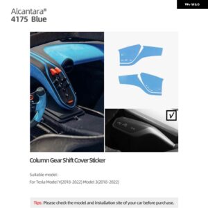 テスラ アルカンターラモデル 3 Y 2018-2022 列 ギアシフト レバートリム カバー パッチ ステッカー 装飾 インテリア - 4175 blue