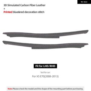 BMW カーボン X5 E70 2008-2013 センターコンソール ギアシフター パネル サイドトリム ストリップ ステッカー インテリア - Carbon Fiber Leather