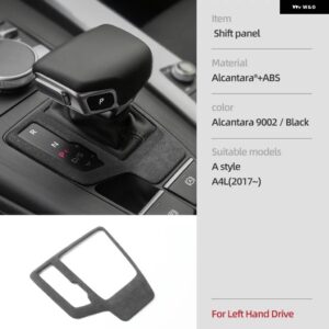 アウディ アルカンターラ ギアシフト ノブカバー A4 B9 B8 B7 A4L A6 A7 Q5 SQ5 Q7 Q8 インテリア フレームトリム ステッカー カー - Gear Shift Black LHD