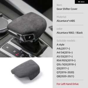 アウディ アルカンターラ ギアシフト ノブカバー A4 B9 B8 B7 A4L A6 A7 Q5 SQ5 Q7 Q8 インテリア フレームトリム ステッカー カー - Style A Black LHD