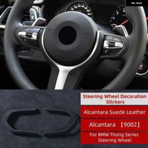 BMW アルカンターラ F22 F23 F20 F21 F30 F32 F33 F34 F36 F15 F16 M スポーツ ステアリングホイール ボタン カバー トリム ステッカー カー - Alcantara Black