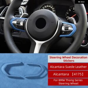 BMW アルカンターラ F22 F23 F20 F21 F30 F32 F33 F34 F36 F15 F16 M スポーツ ステアリングホイール ボタン カバー トリム ステッカー カー - ALCANTARA Blue