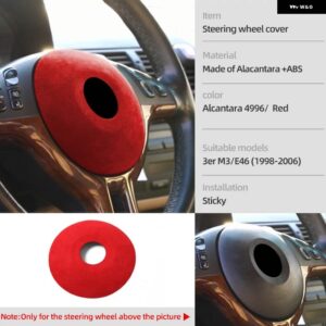 BMW 製アルカンタララップ ステアリングホイール ABS カバー 装飾 ステッカー M3 E46 1998-2006 3シリーズオートチューニング - Alcantara 4996