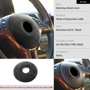 BMW 製アルカンタララップ ステアリングホイール ABS カバー 装飾 ステッカー M3 E46 1998-2006 3シリーズオートチューニング - Alcantara 6618