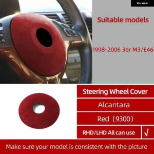 BMW 製アルカンタララップ ステアリングホイール ABS カバー 装飾 ステッカー M3 E46 1998-2006 3シリーズオートチューニング - Alcantara 9300