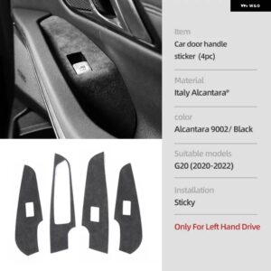 BMW G20 320I 325I 330I アルカンターラ インテリア トリム ステアリングホイール フレームカーセンターコンソール カバー パネル ステッカー - 4pcs LHD